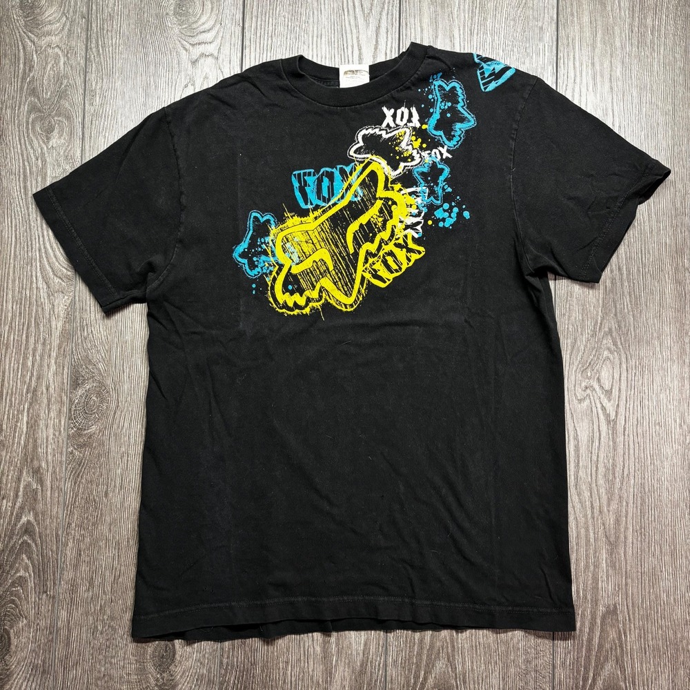 Vintage Fox Racing Y2K T-Shirt Black Medium Unisex Streetwear Motocross